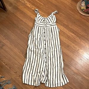 Black and white stripe midi dress